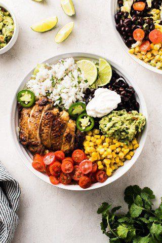 This Chicken Burrito Bowl is easy to make, healthy and perfect for taking to lunch! It