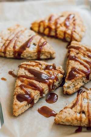 Salted Caramel Apple Scones, perfect for breakfast, afternoon tea, or the holidays!