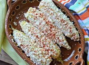 Mexican street corn ready to eat