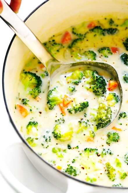 Receta de sopa de queso cheddar y brócoli