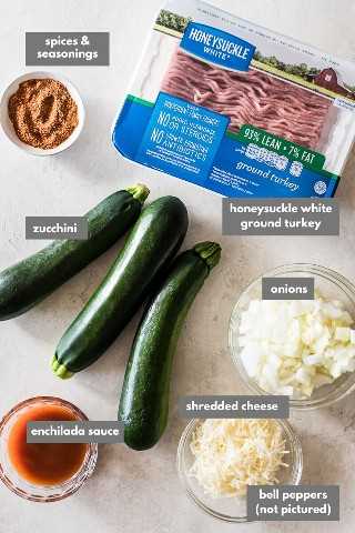 Ingredientes de enchilada de calabacín
