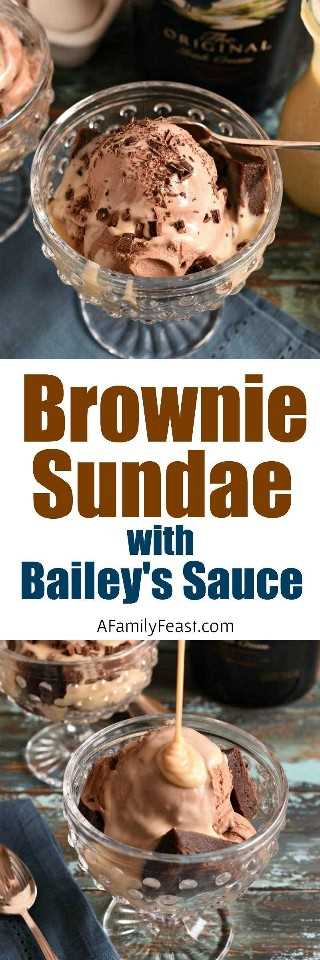 Helado de Brownie con Salsa Bailey 