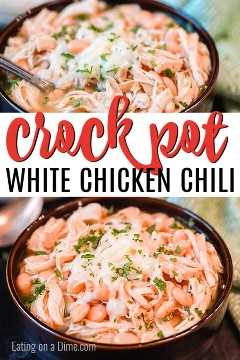 Crockpot White Chicken Chili es un favorito de la familia por aquí y es muy fácil de preparar. Puede preparar esta comida por menos de $ 5, lo que la convierte en una idea de comida frugal. 