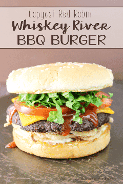 Fire up the grill for this Copycat Red Robin Whiskey River BBQ Burger! Don
