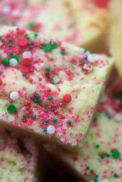 shortbread cookie bars with sprinkles