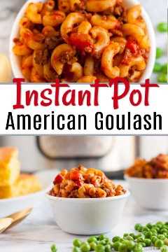Cena rápido en la mesa con Instant Pot American Goulash Recipe. Repleto de sabor y frugal, la Receta de olla a presión American Goulash será un éxito.