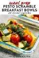 Imagen de Pinterest para 30 platos de desayuno con huevos y pesto.