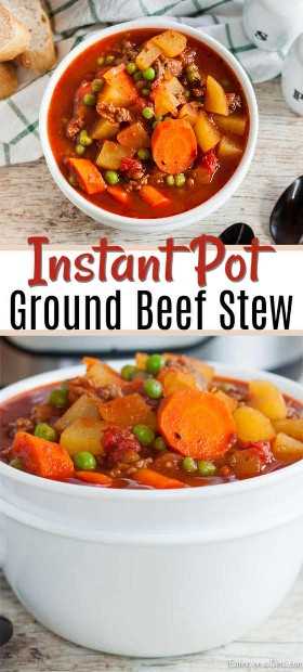 Intente hacer estofado de ternera con carne molida con esta receta fácil y sabrosa Instant Pot Ground Beef Stew Recipe. Este es un cambio agradable y toma solo unos minutos para prepararse. 