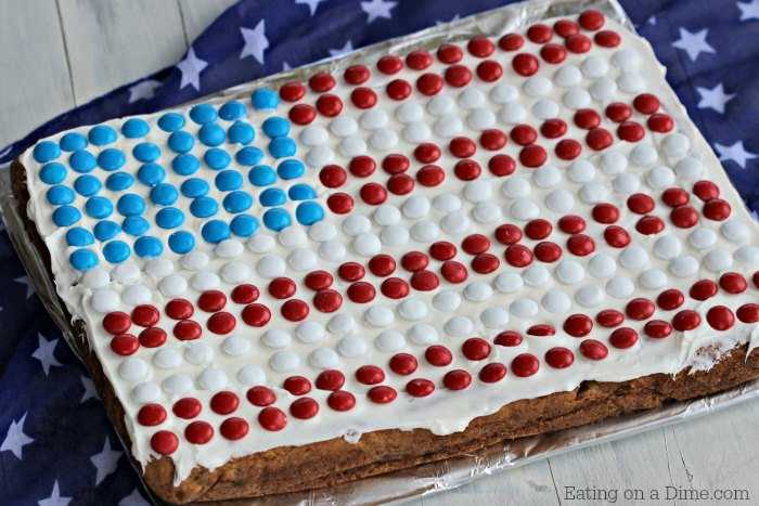 This American Flag Cookie Cake Recipe is super simple to make. It is the best 4th of July dessert recipe . You will be shocked how easy it is to make.