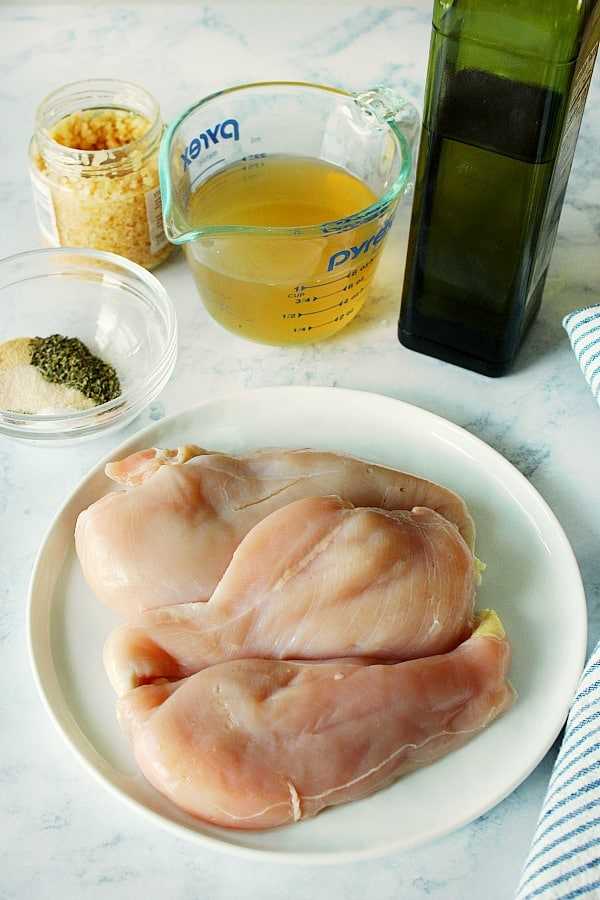 ingredientes para pechuga de pollo IP Pechuga de pollo Easy Instant Pot