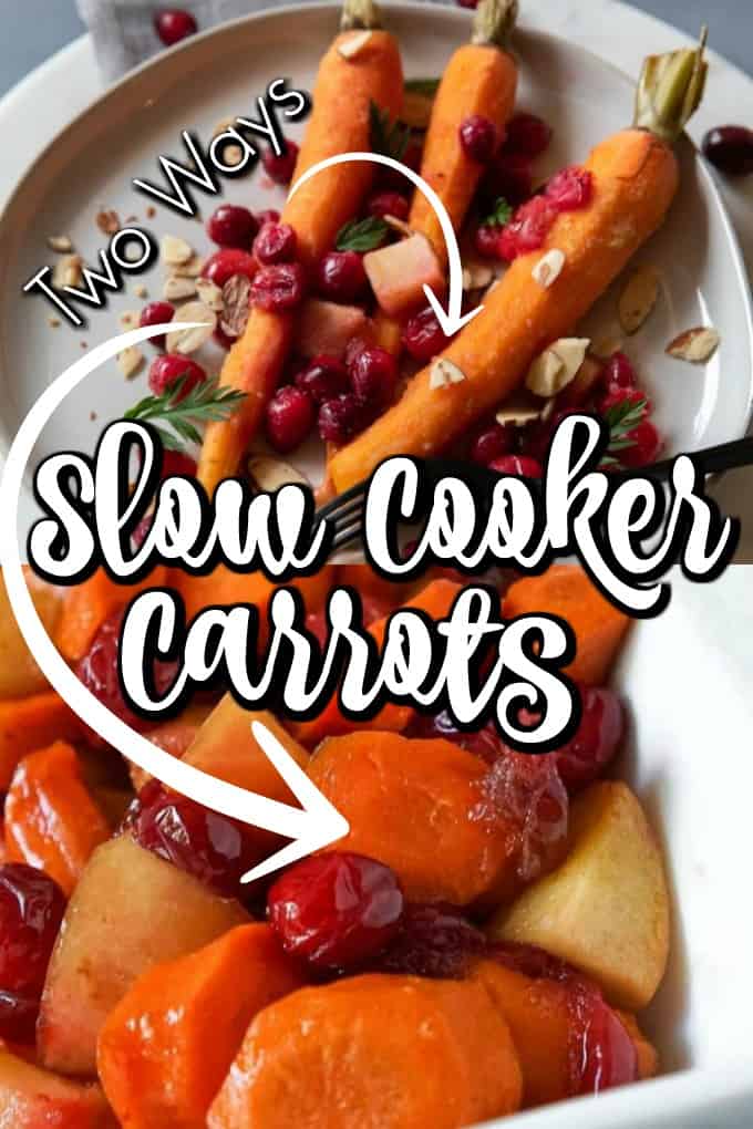 La receta de zanahorias de cocción lenta de arándano rojo es perfecta para las vacaciones y es un acompañamiento fácil que libera y libera el horno. #cocina lenta #carrots
