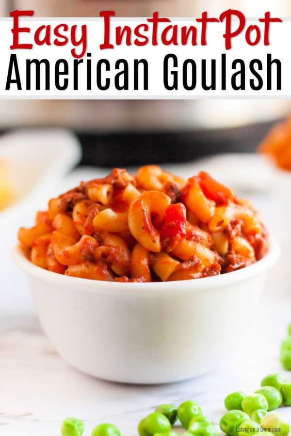 Cena rápido en la mesa con Instant Pot American Goulash Recipe. Repleto de sabor y frugal, la Receta de olla a presión American Goulash será un éxito.