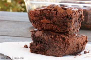Brownies con doble chispas de chocolate - de cerca