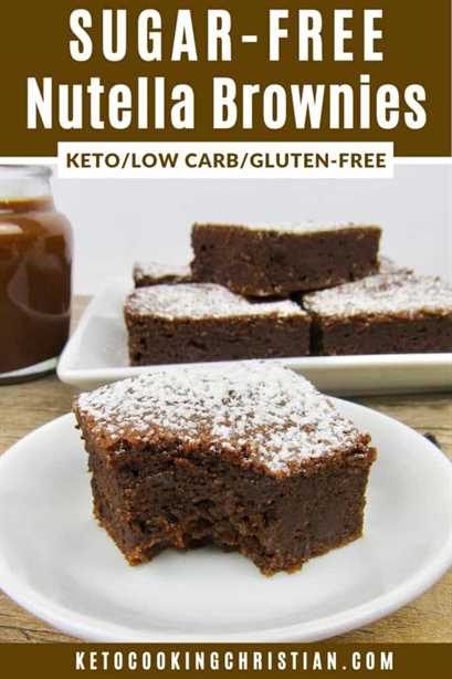 Brownies de Nutella sin azúcar PIN - Keto, bajo en carbohidratos y sin gluten