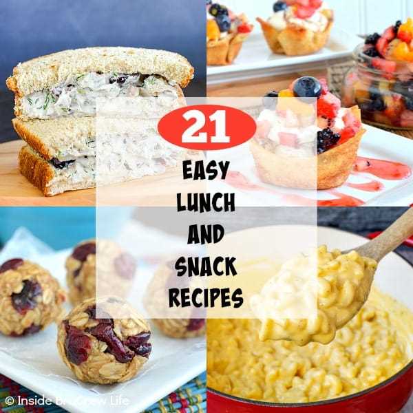 21 recetas fáciles de almuerzo y merienda
