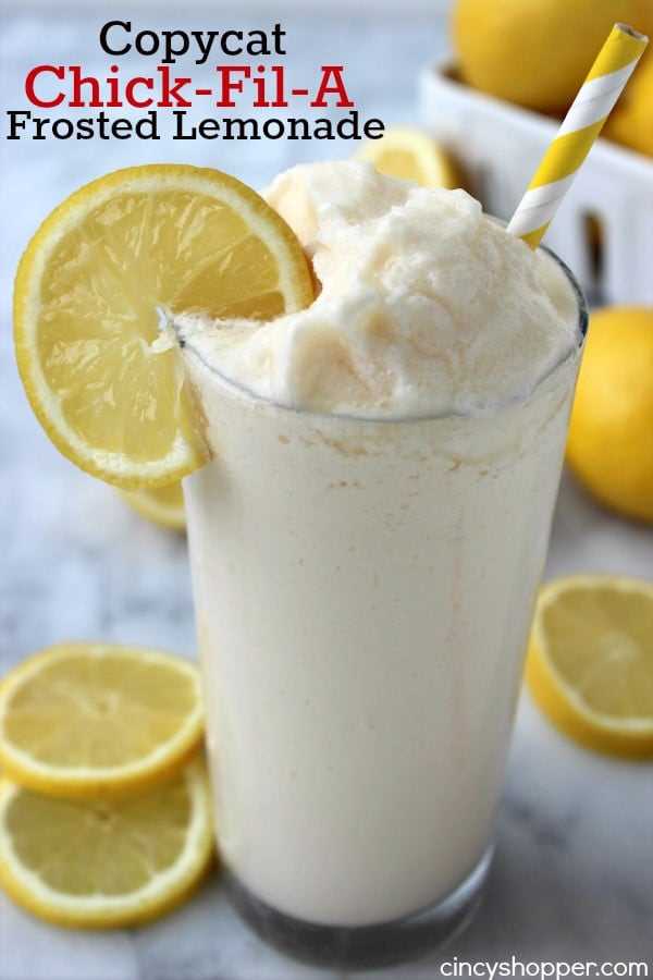 CopyCat Chick-fil-A Frosted Lemonade- Amazing cold and refreshing treat for summer. Super Simple to make at home. Plus this recipe will save you $$