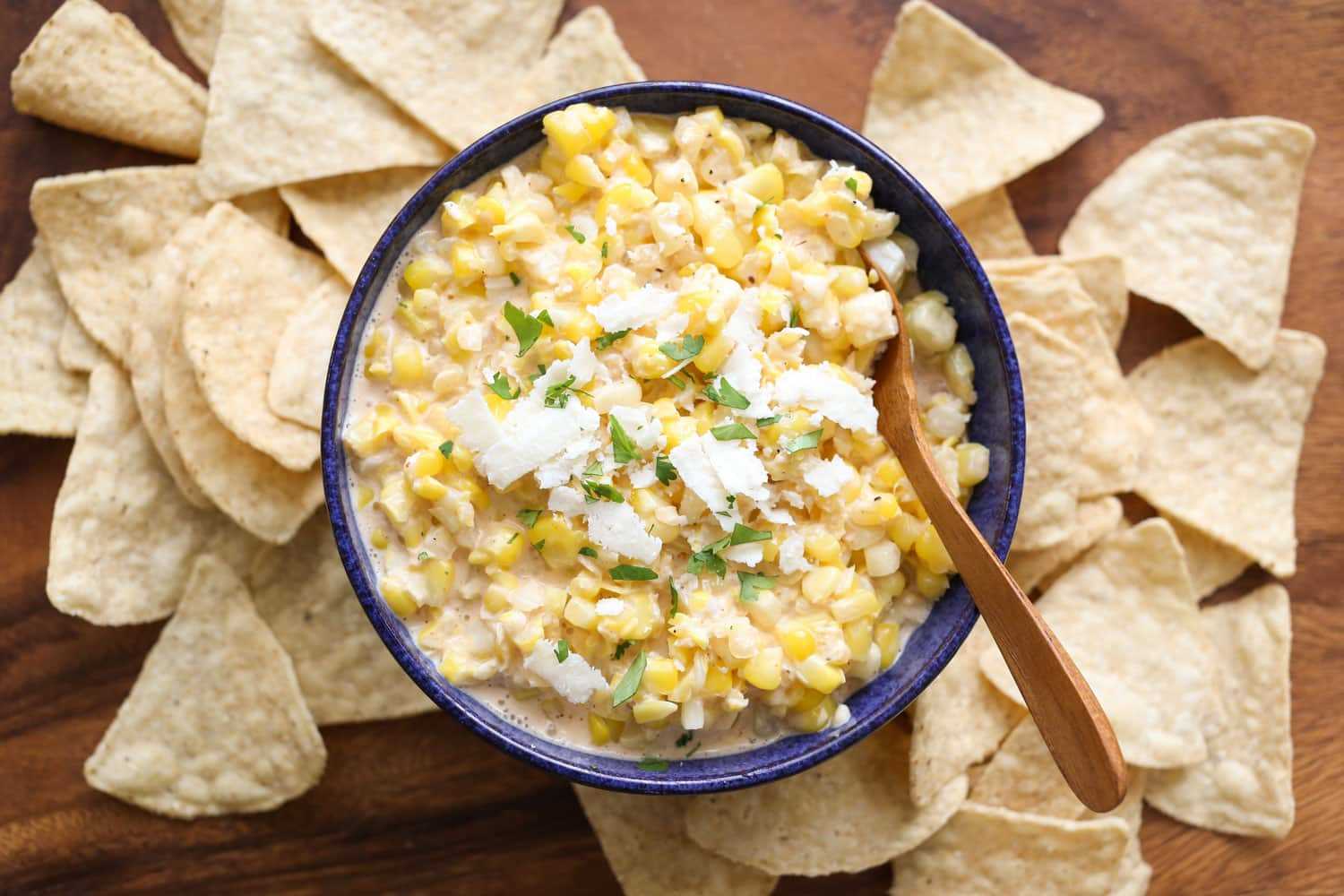 Elote {Hot Mexican Corn Dip} recipe from Elote Cafe by Barefeet In The Kitchen