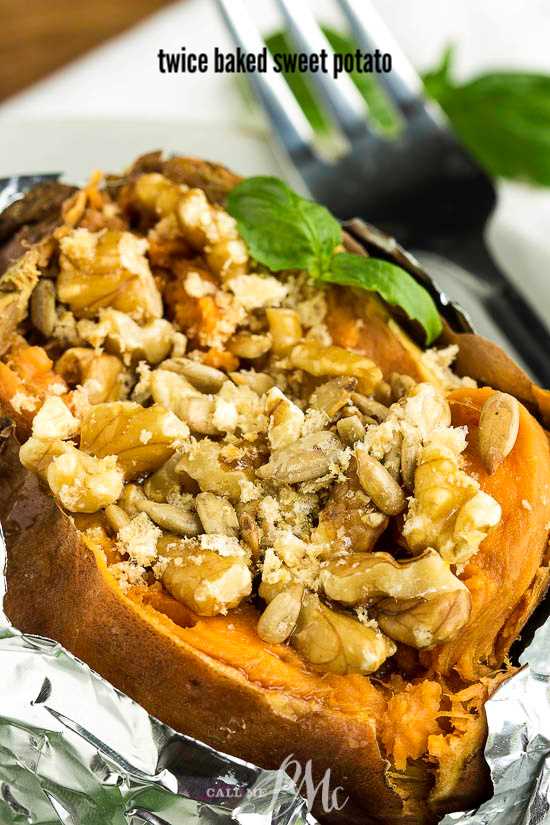 Take your holiday dinners to the next level with my delicious Twice Baked Walnut Streusel Sweet Potatoes. They