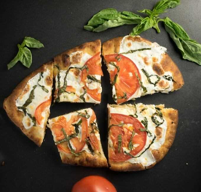 Easy Margherita Pizza with Naan Flatbread Recipe