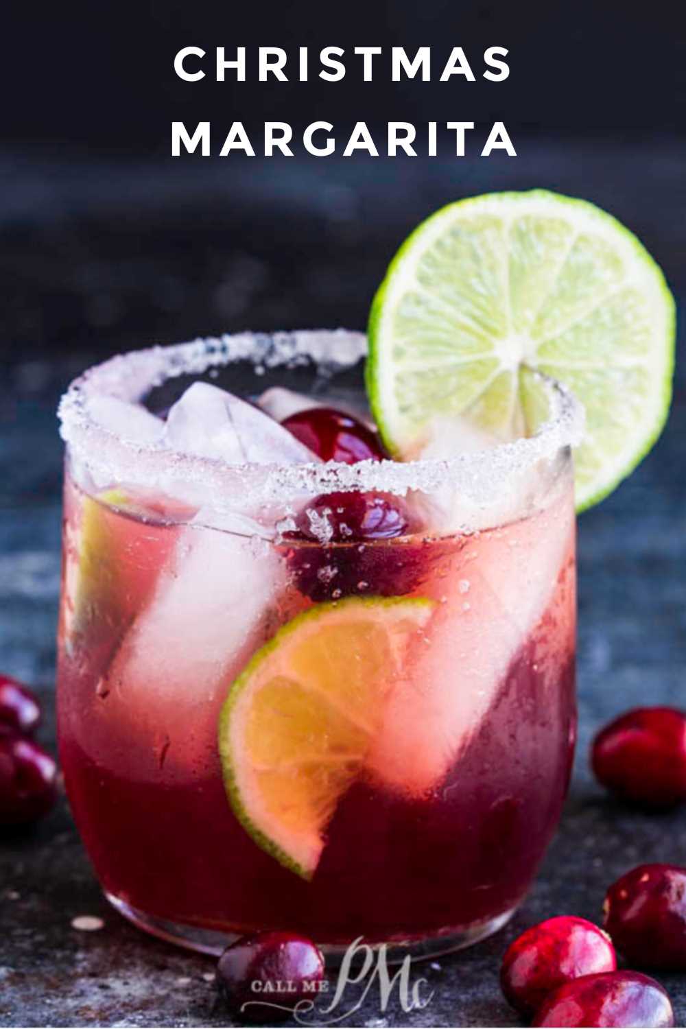 Festive Christmas Margarita Recipe is easy to make, tastes delicious, and the perfect holiday cocktail. #cocktail #recipe #drink #margarita #Christmas #tequila #cranberry