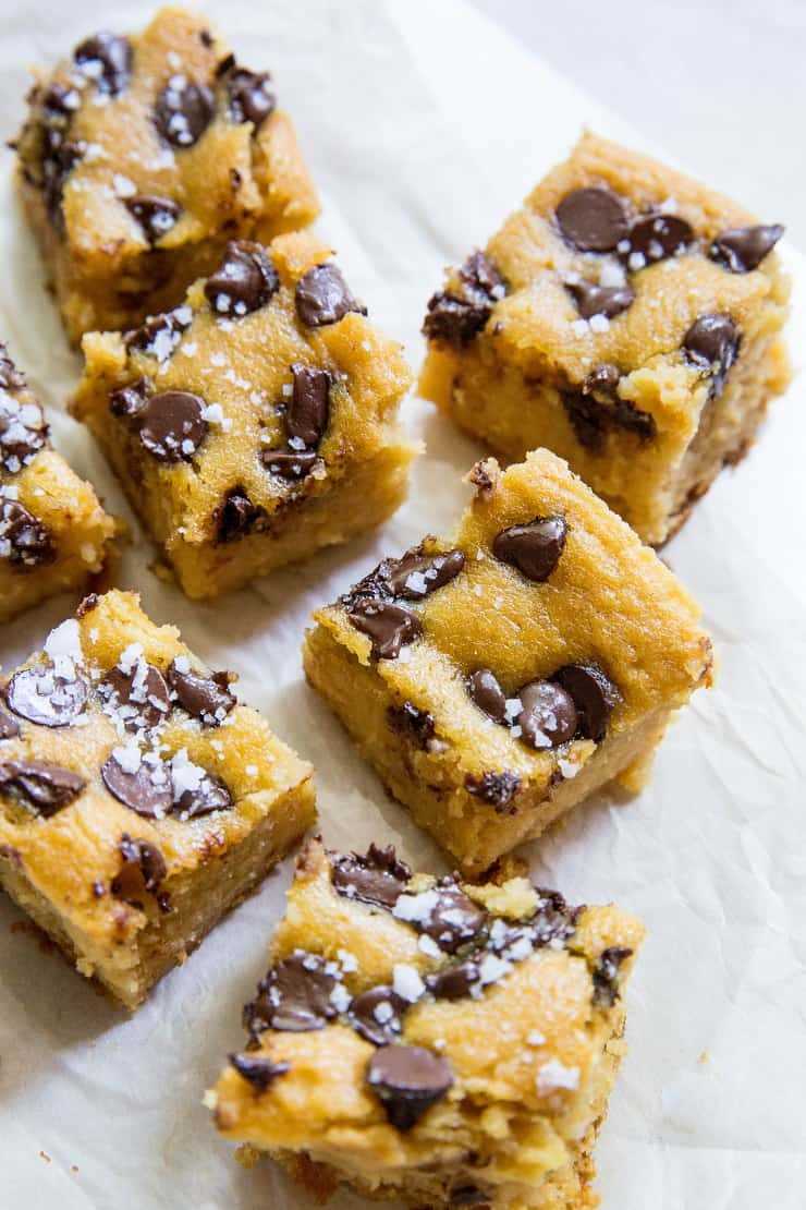 Garbanzo Bean Blondies - a cookie bar made with beans! Grain-free, refined sugar-free, vegan, healthy, and delicious
