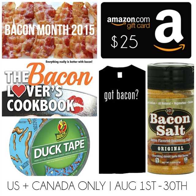 Mois du bacon et un tirage au sort! Le 31 août, c'est la Journée internationale du bacon et plusieurs blogueurs se sont rencontrés pour vous offrir de nouvelles recettes de bacon incroyables tout au long du mois!