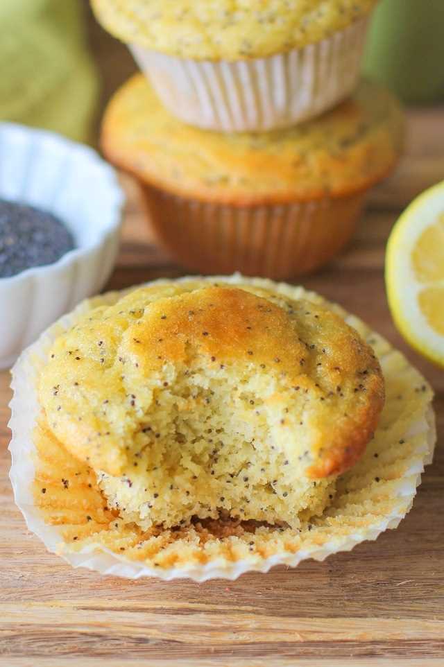 Grain-Free Lemon Poppy Seed Muffins - refined sugar free, gluten-free, and paleo-friendly