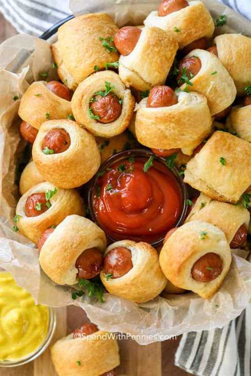Pigs in a Blanket with dips