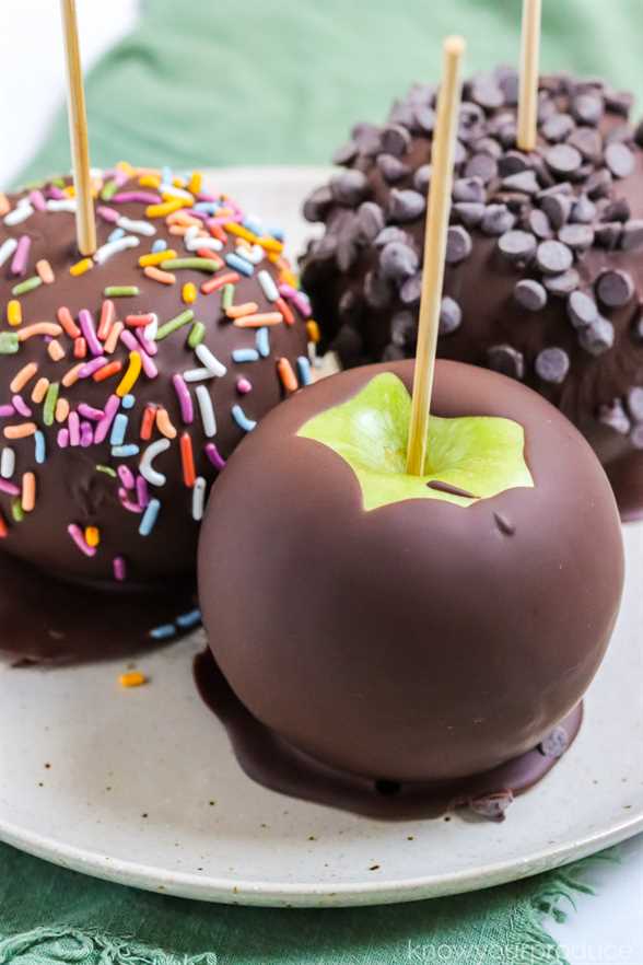 chocolate covered apples pinterest image with text