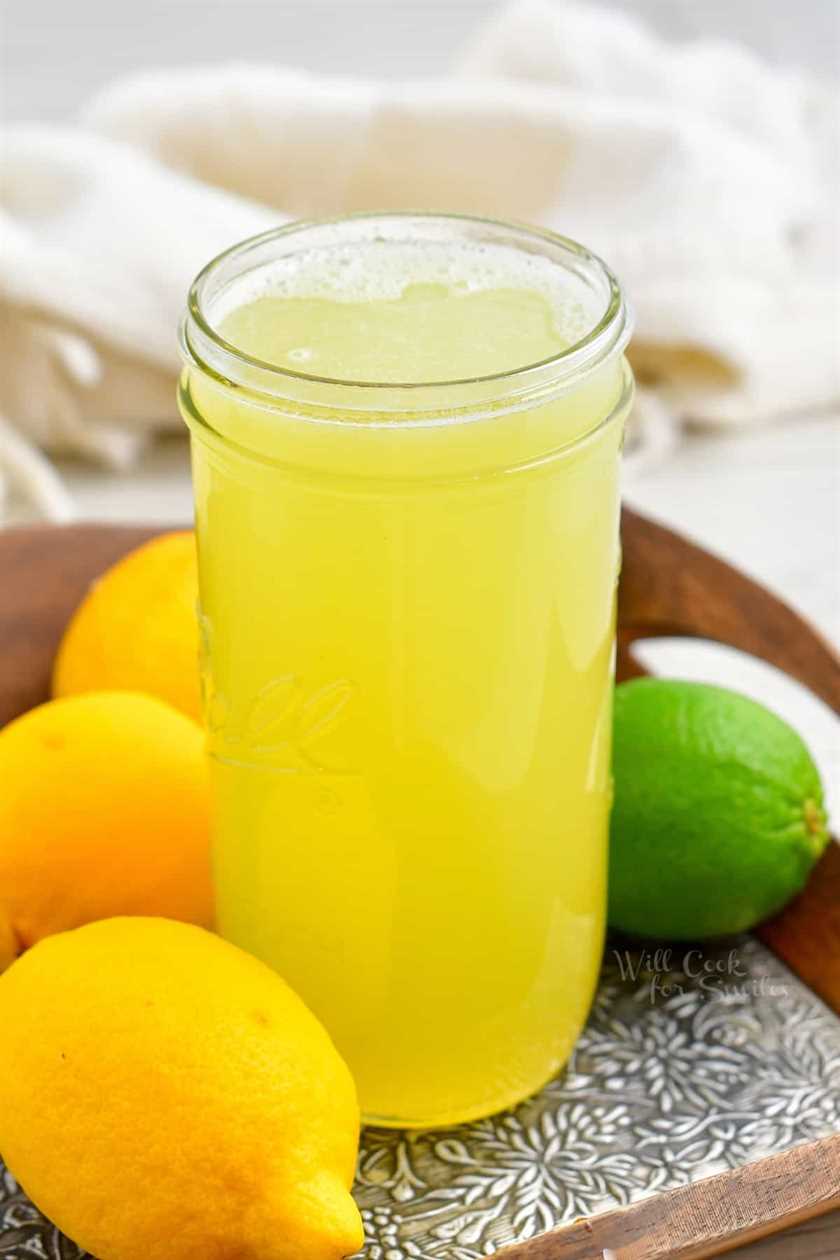 lemon lime cocktail mixer in a glass jar
