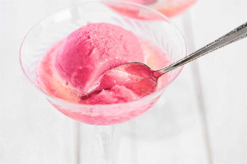 raspberry and champagne sorbet