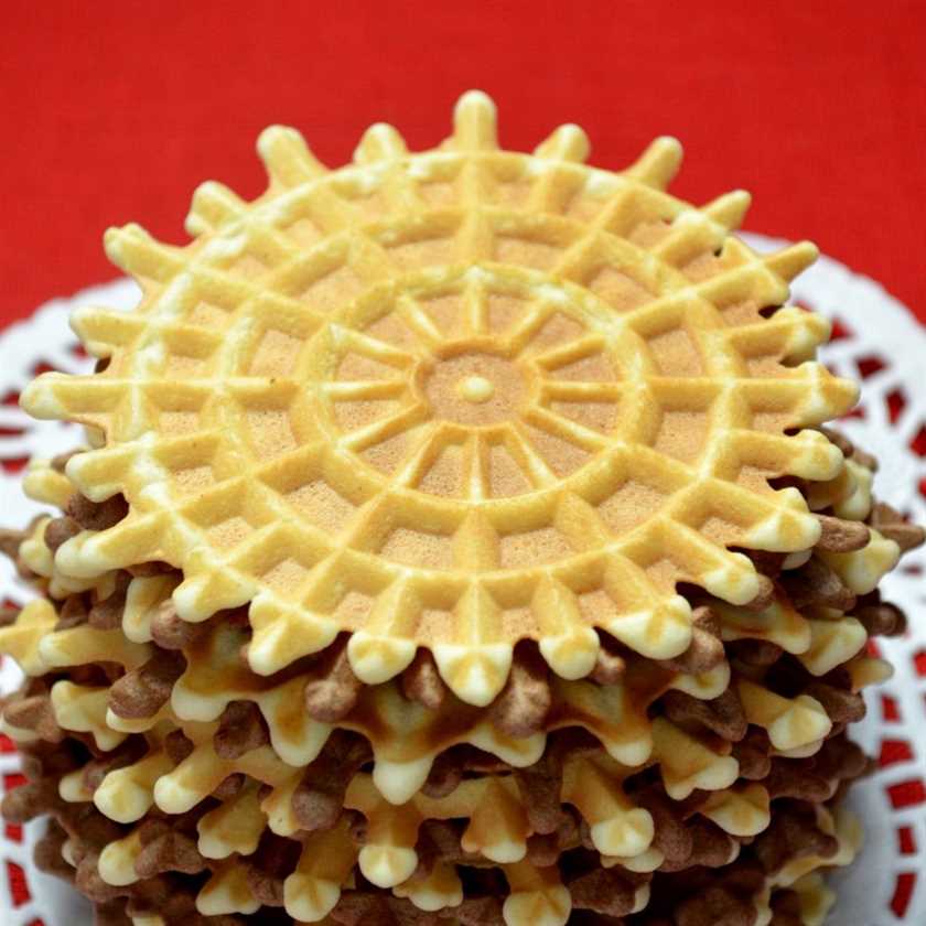 A stack of Italian wafer cookies, pizzelle.