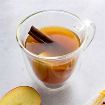 steeping apple cider to blend. with green tea bag.