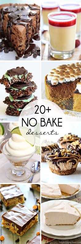 20+ No Bake Desserts collage.