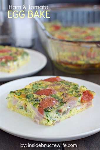 This delicious egg bake is packed full of veggies and protein and is the perfect healthy breakfast or brunch.