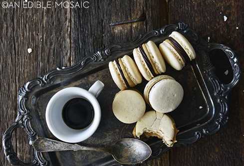 macarons with chocolate ganache and coffee buttercream
