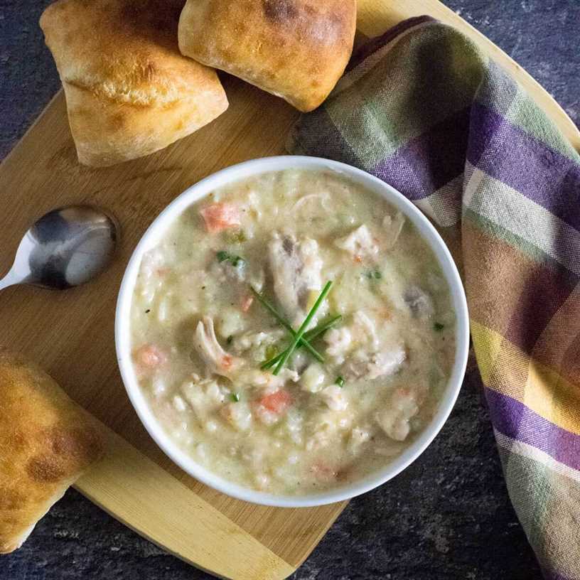 Chicken and potato soup recipe.
