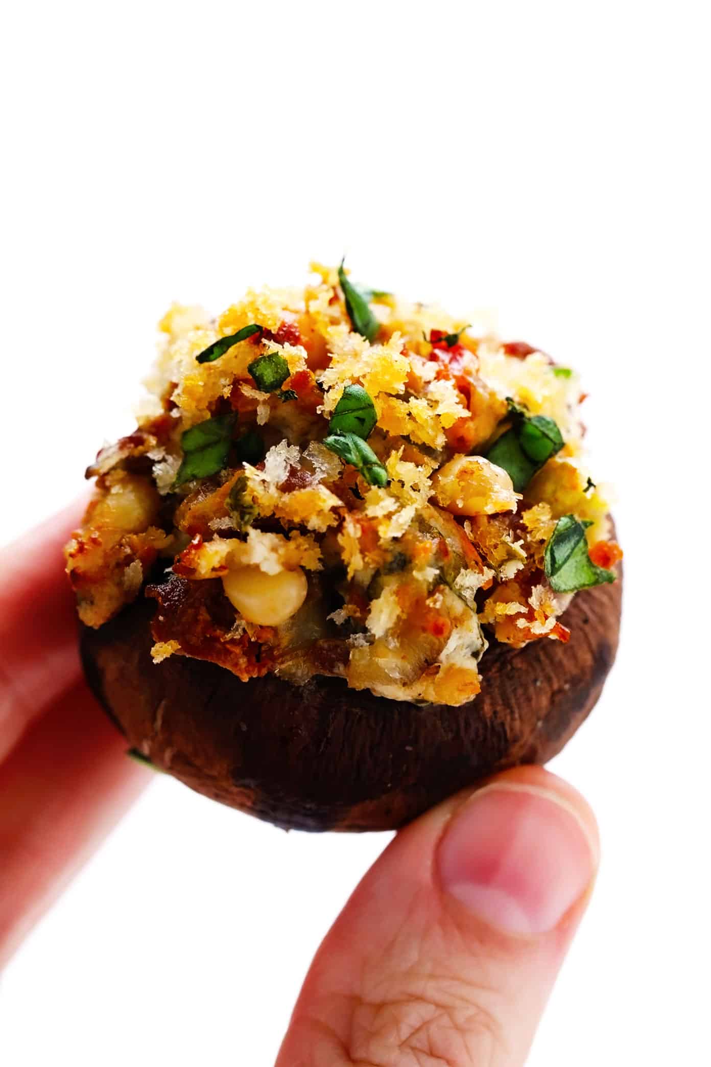 Individual Stuffed Mushroom with Goat Cheese and Sun-Dried Tomatoes