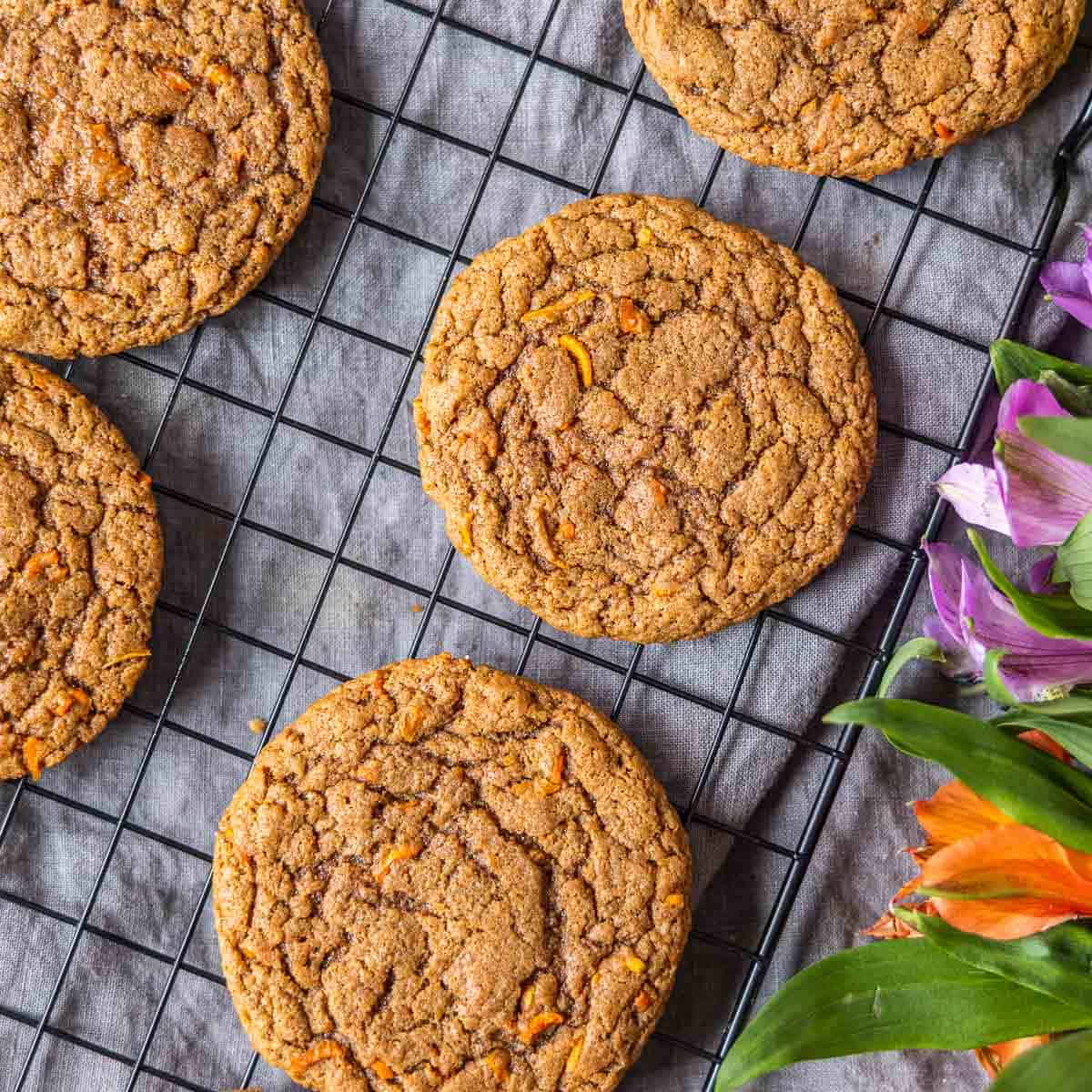 Carrot Cake Mix Cookies on cooling rack