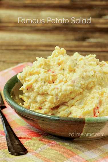 Famous Potato Salad, classic picnic food, this verson is creamy.