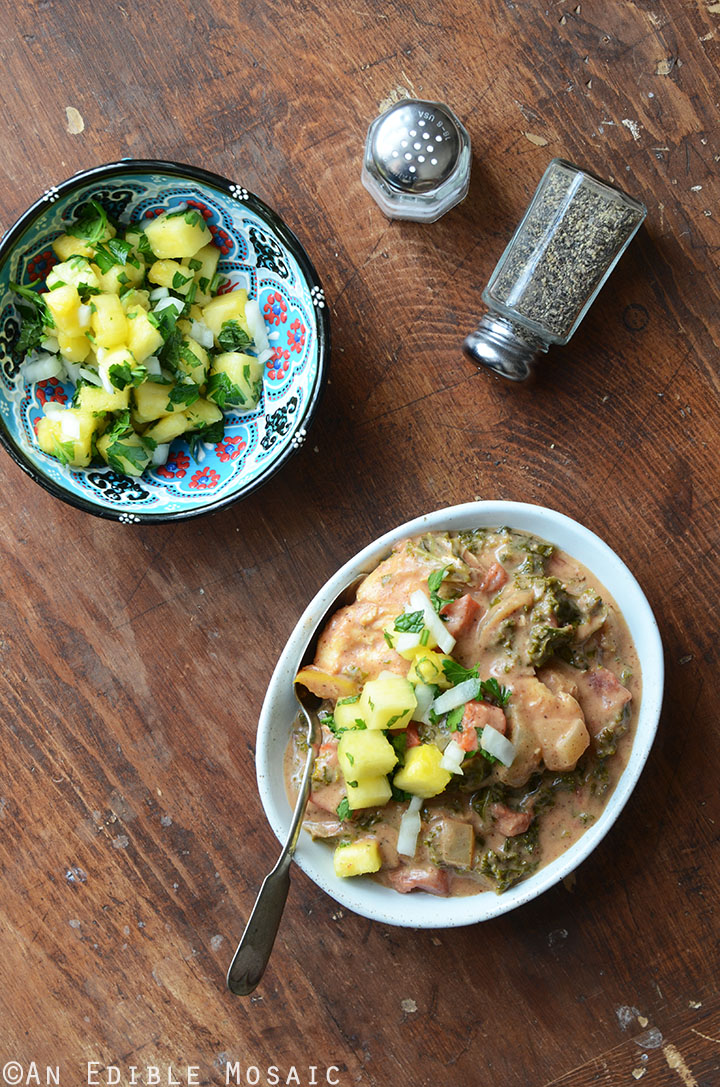 Almond Butter Chicken Stew with Pineapple-Mint Relish {Whole30} 1