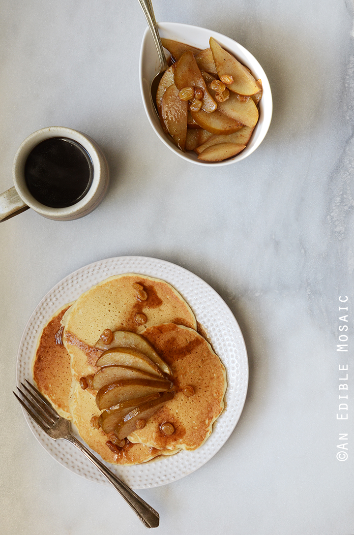 Fluffy Seltzer Water Pancakes with Quick Spiced Maple-Pear Compote 1